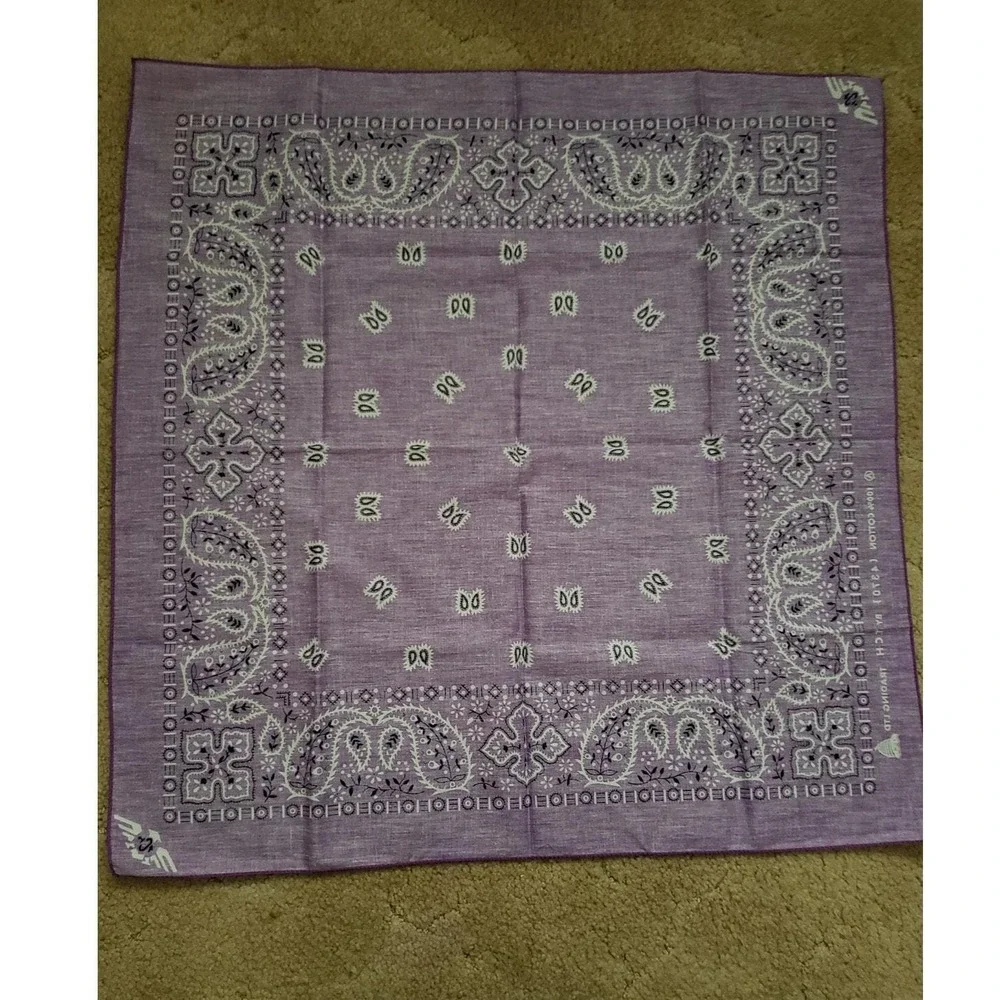 Vintage Thailand Bandana T.C.H Trading LTD 100% Cotton Purple Blue (Lot of 4)